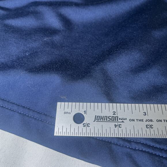 VTG 90s Y2K ADIDAS Short Sleeve Full Zip Blue Men's Size XL Back Logo Stripes - Picture 7 of 11